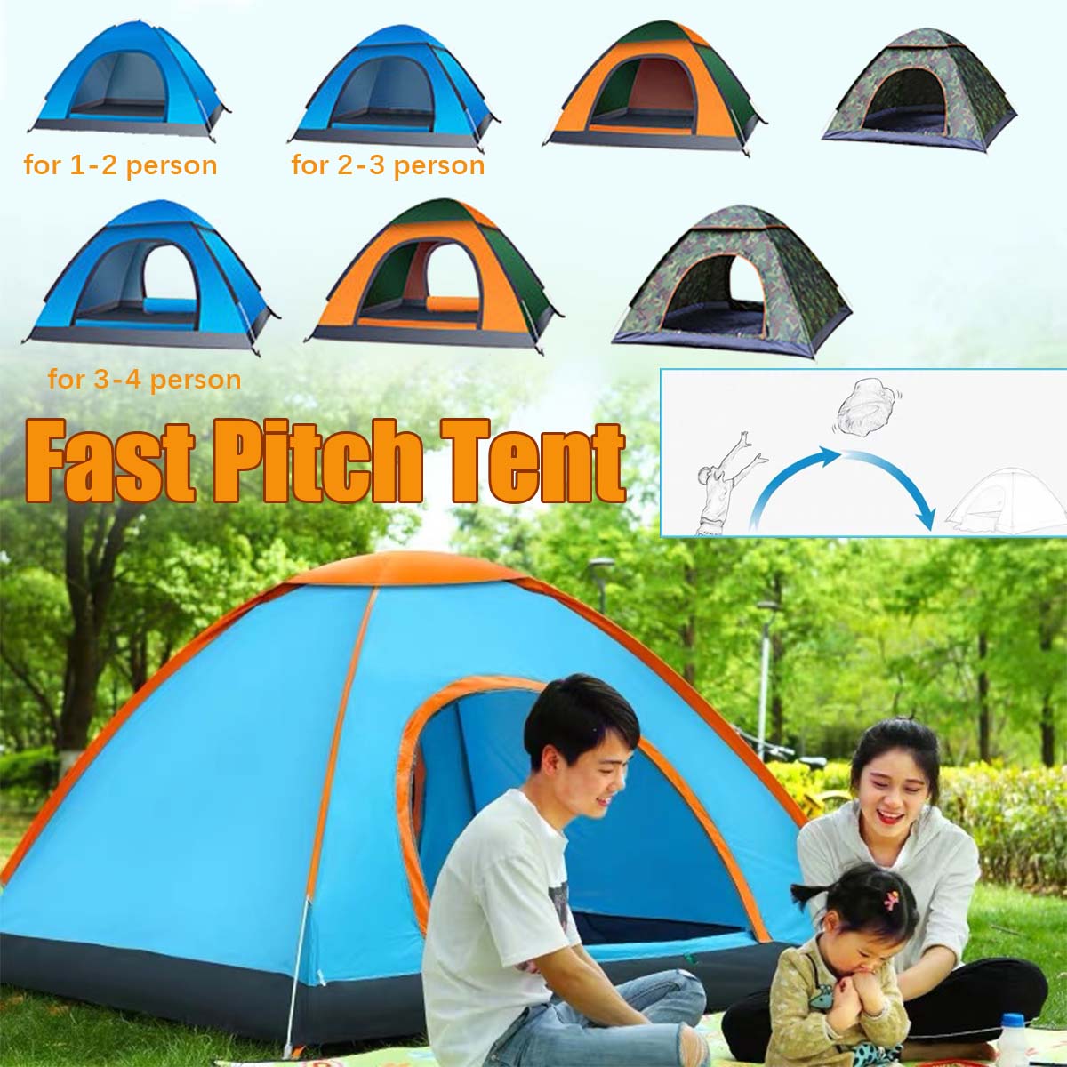 Cheap Goat Tents Ultralight Camping Tent Fully Automatic quick opening Camping Tent Waterproof Outdoor Hiking Tent Backpacking Tent With Free Bag Tents 